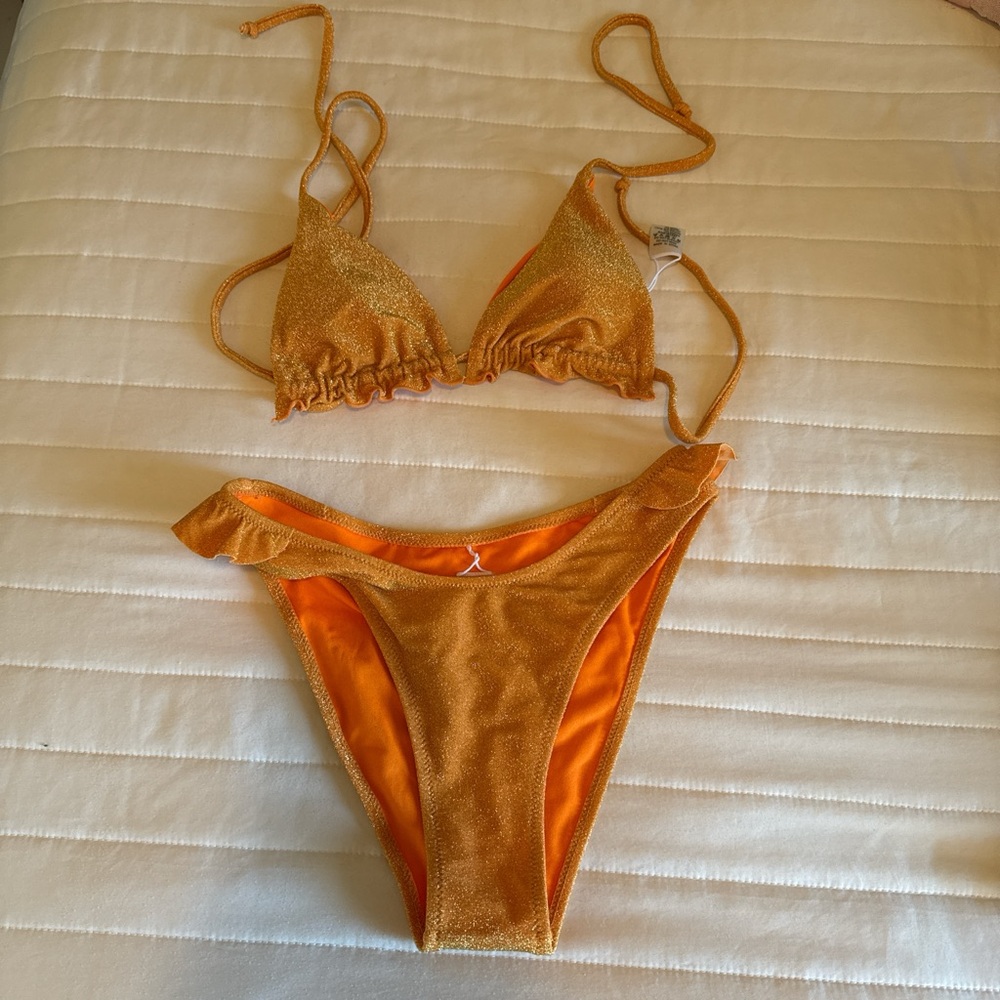 Shimmering Gold Bikini Set